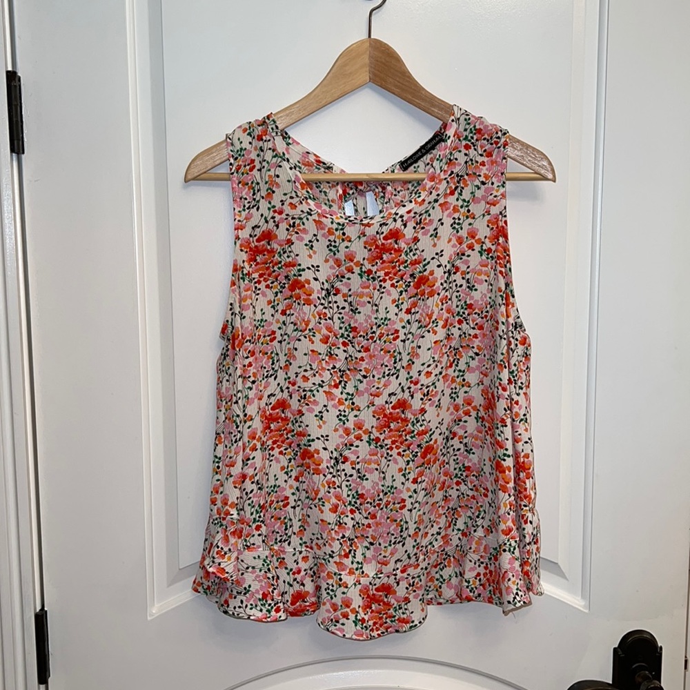 Harlowe & Graham Floral Spring blouse shirt Size M